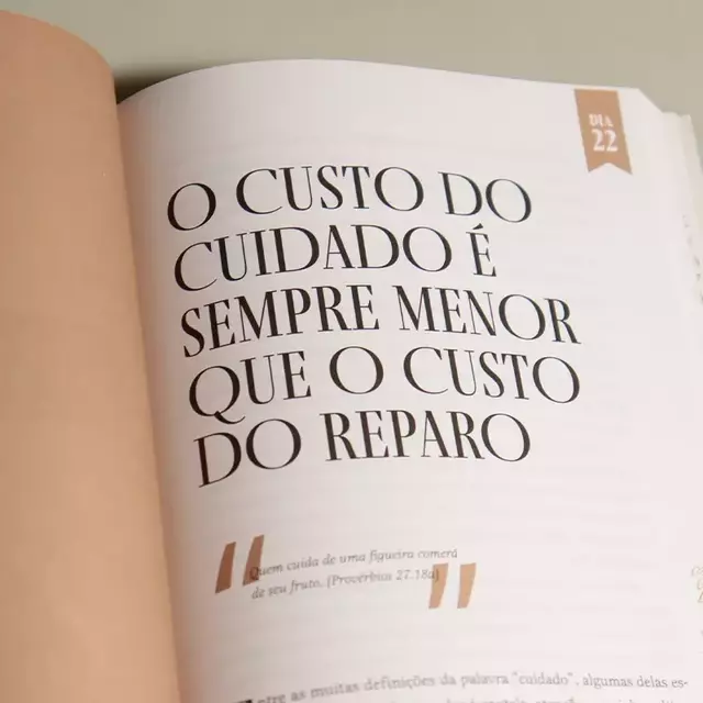 página interna do livro Mulheres Enraizadas contendo a frase: O custo do cuidado é sempre menor que o custo do reparo.